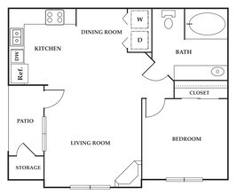 One Bedroom 00-2306 floor plan
